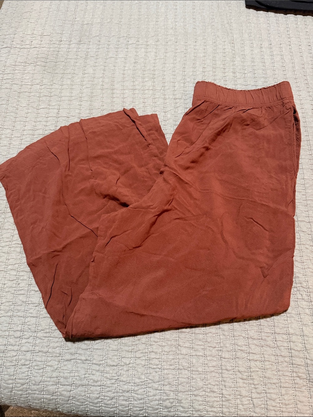 Brown Wide leg Cropped Pants